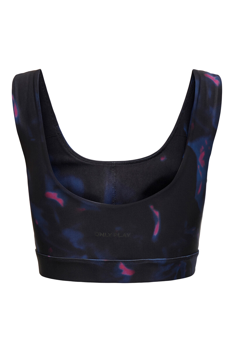 Women'secret Sujetador Deportivo Con Banda Elástica Color Negro Y Diseño Multicolor