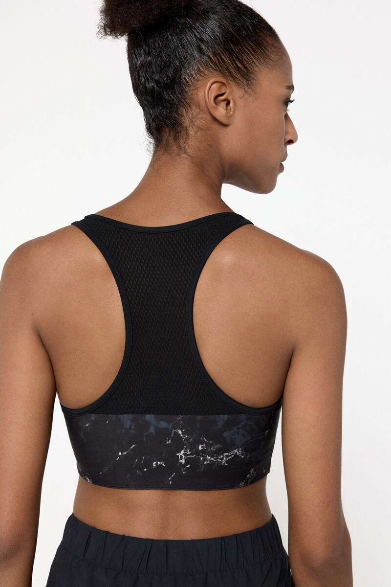 Women'secret Sujetador Deportivo Reversible Negro/estampado