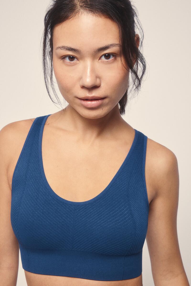 Women'secret Sujetador Deportivo SEAMLESS COMFORT Azul Navy