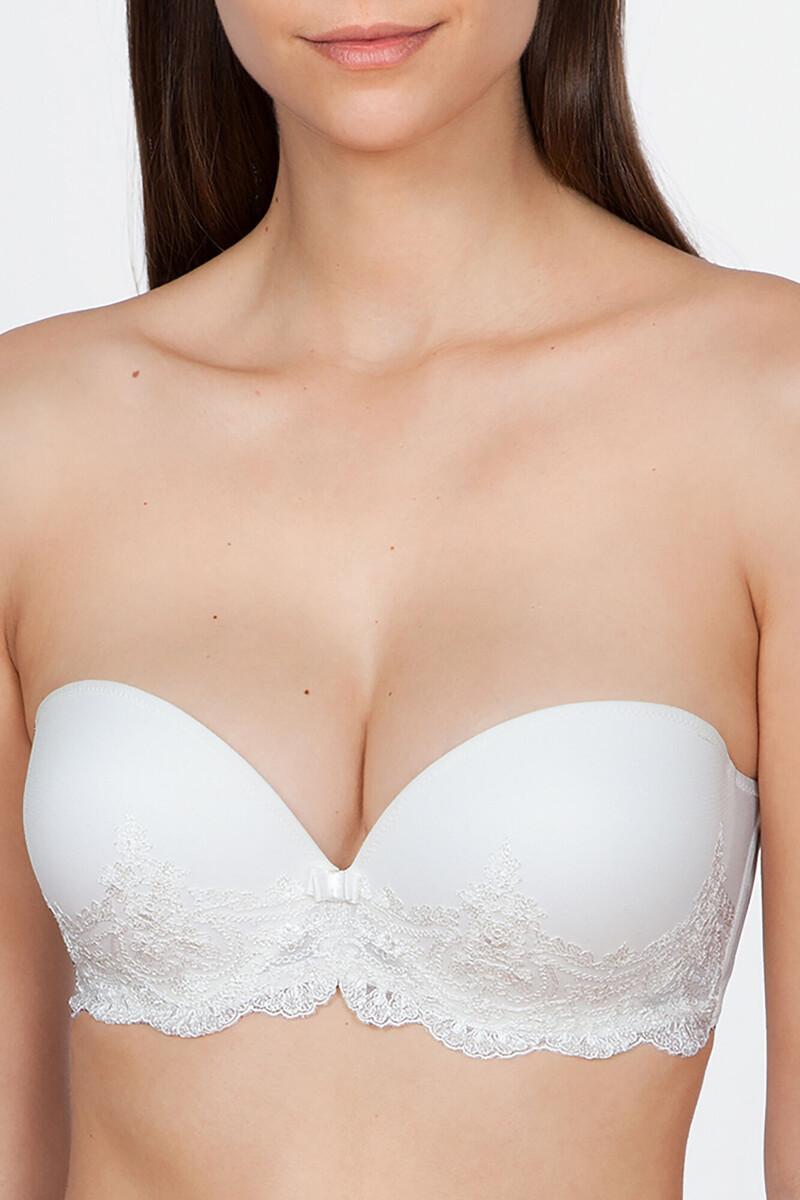 women'secret Sujetador Ivette Bridal sin tirantes con doble push up en blanco