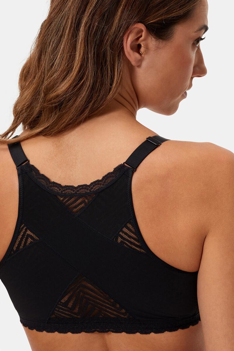 Women'secret Sujetador Negro Postural Sin Aros Cierre Delantero