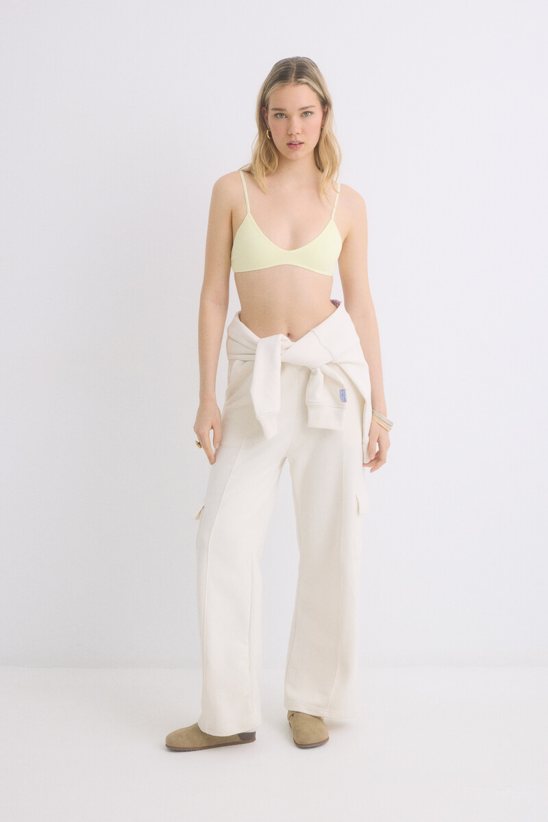 Women'secret Sujetador Seamless Triangular Amarillo Copas Extraíbles