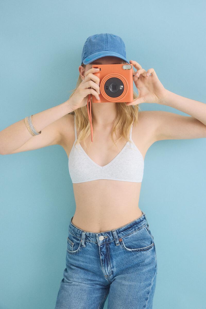 Women'secret Sujetador Seamless Triangular Gris Copas Extraíbles