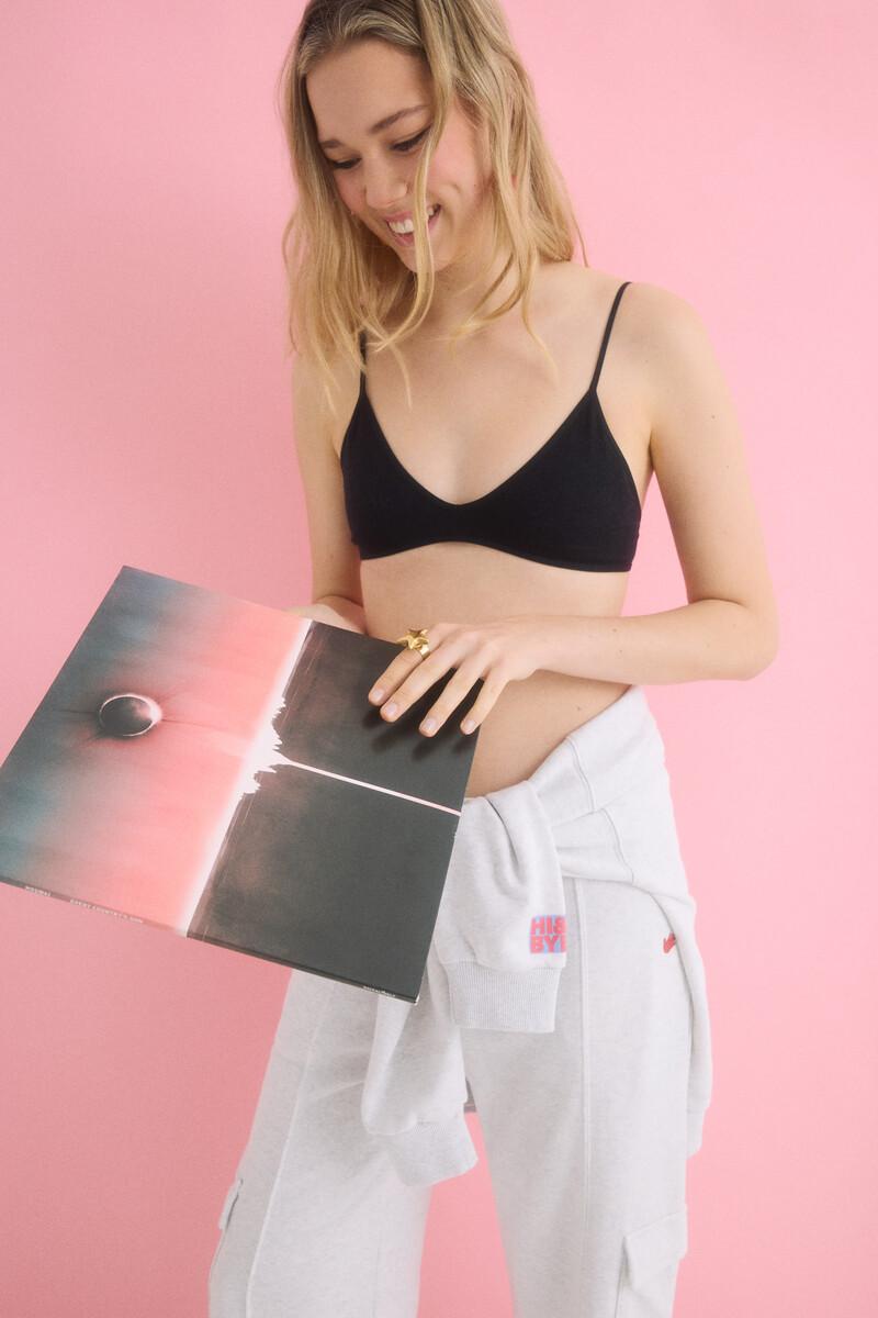 Women'secret Sujetador Seamless Triangular Negro Copas Extraíbles