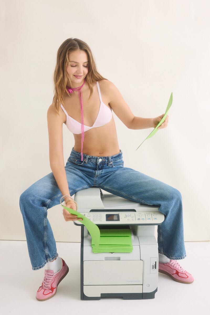 women'secret Sujetador triangular algodón copas extraíbles rosa