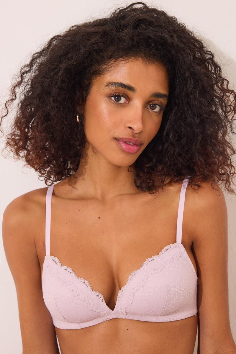 Women'secret Sujetador Triangular CHARMING Encaje Rosa