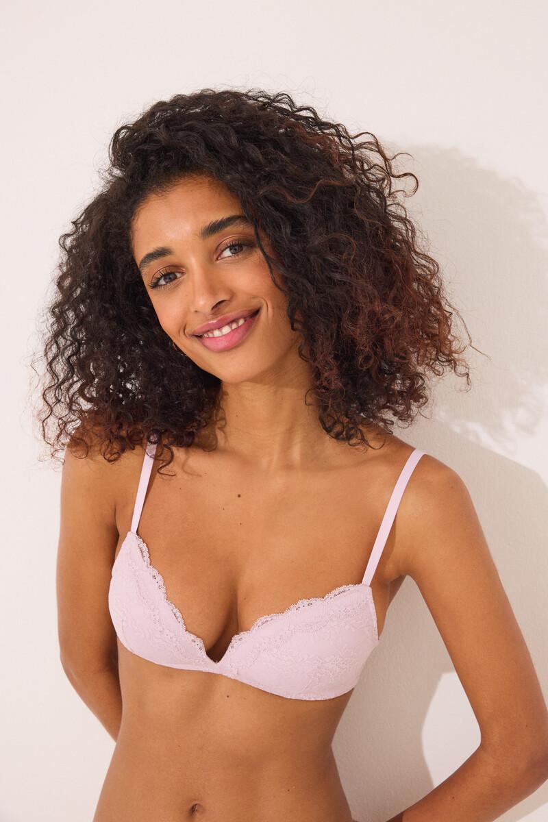 Women'secret Sujetador Triangular CHARMING Encaje Rosa