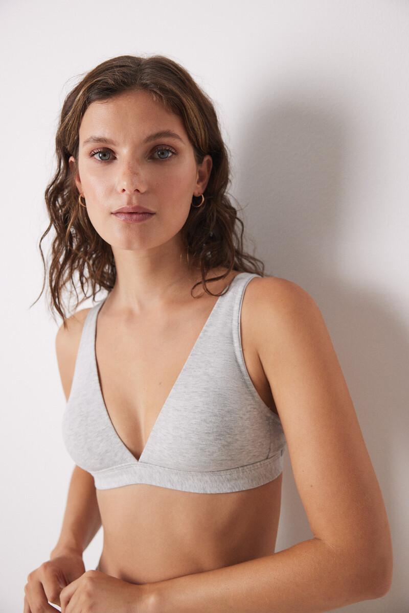 women'secret Sujetador triangular LOVELY halter gris