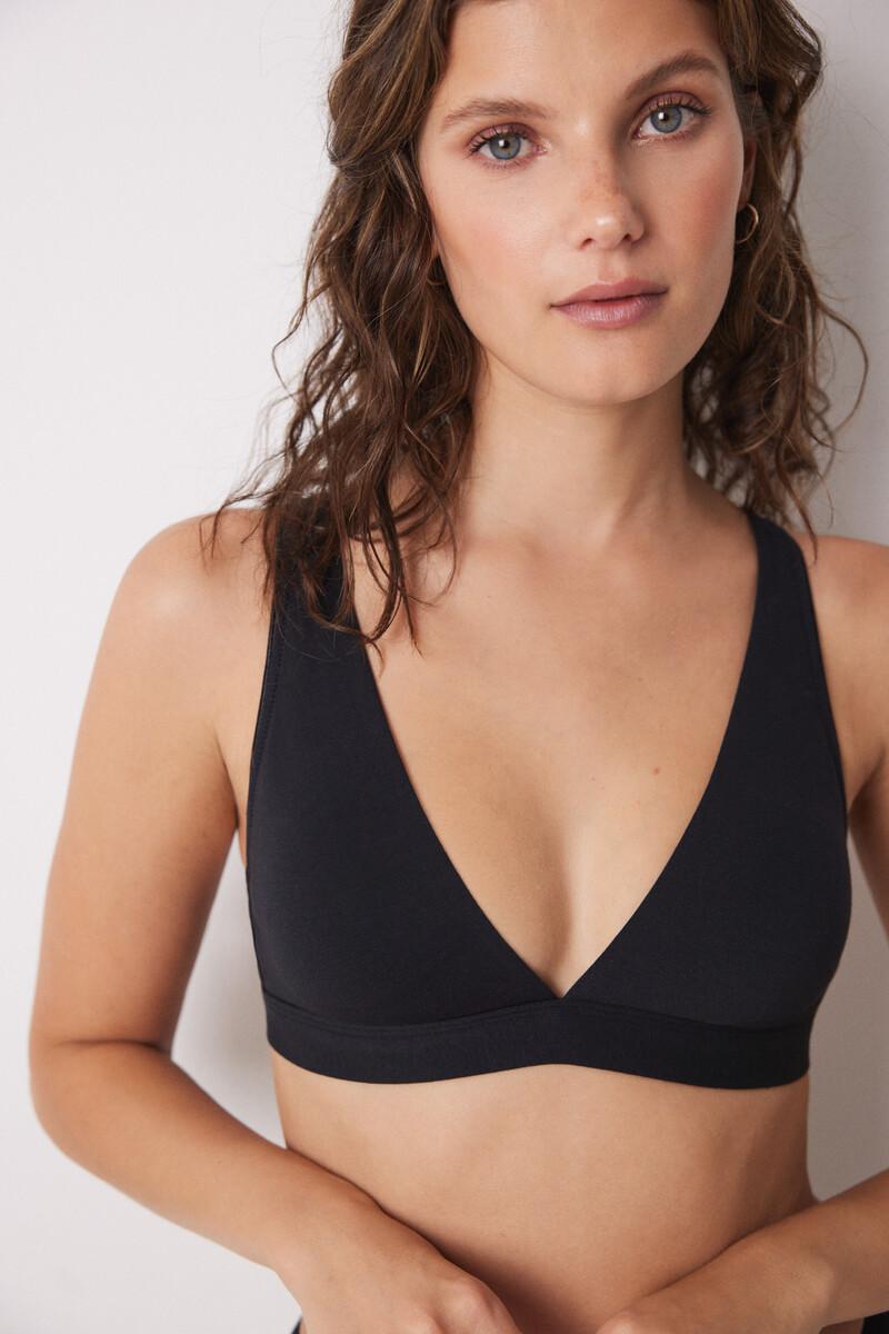 women'secret Sujetador triangular LOVELY halter negro