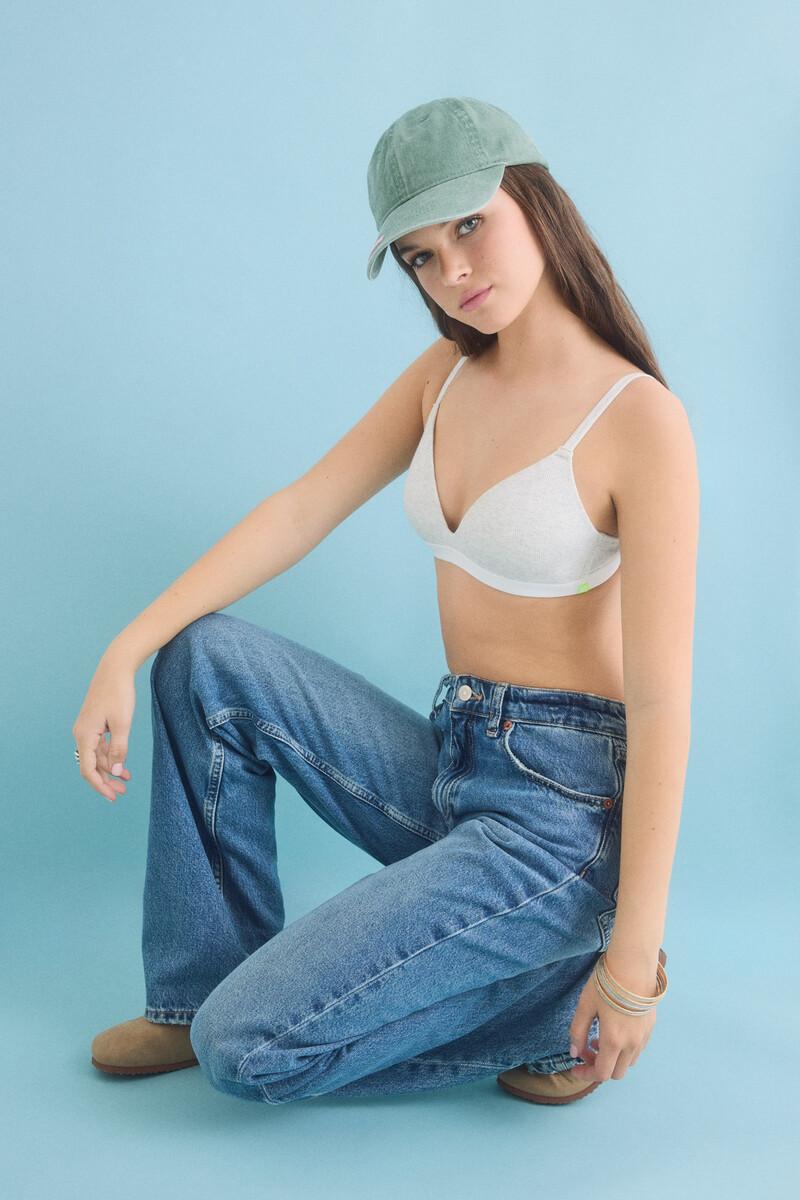 Women'secret Sujetador Triangular Relleno Fijo Gris