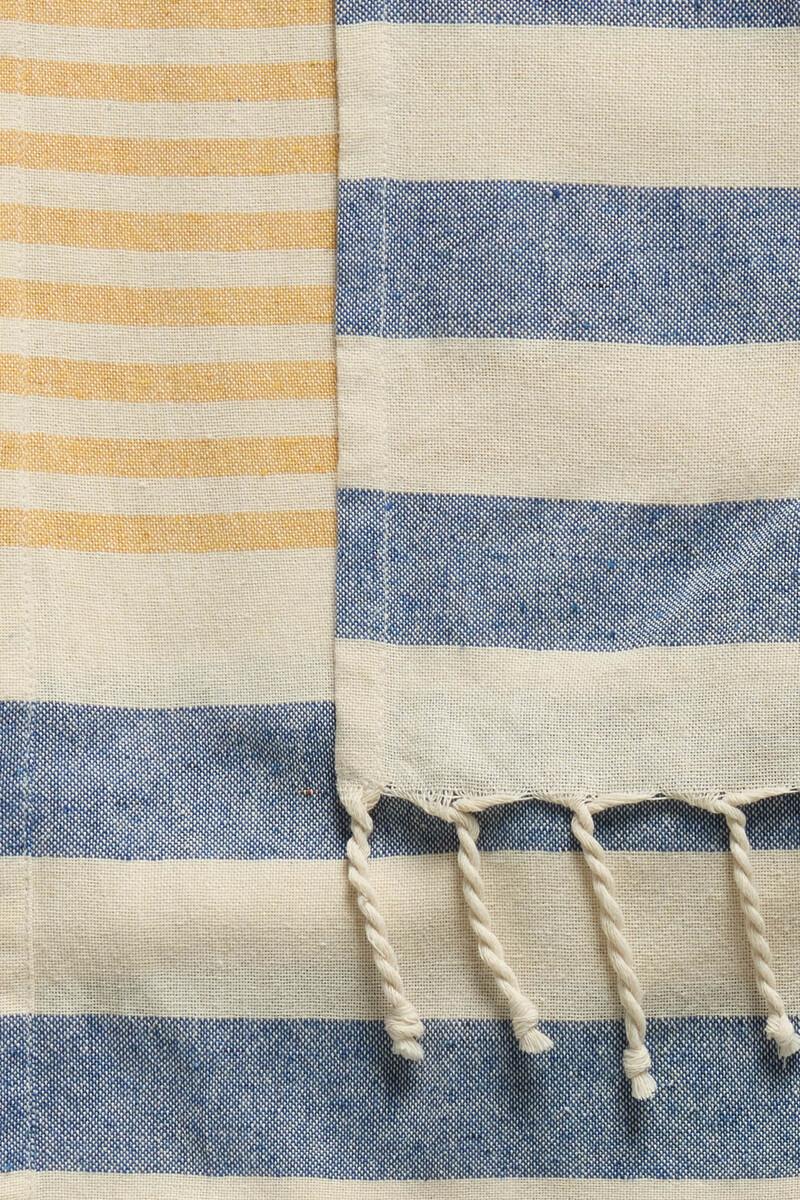 Women'secret Toalla De Playa A Rayas Mostazas Y Azules Tropez