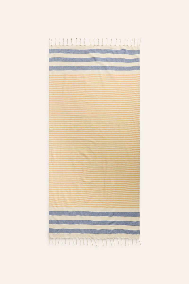Women'secret Toalla De Playa A Rayas Mostazas Y Azules Tropez