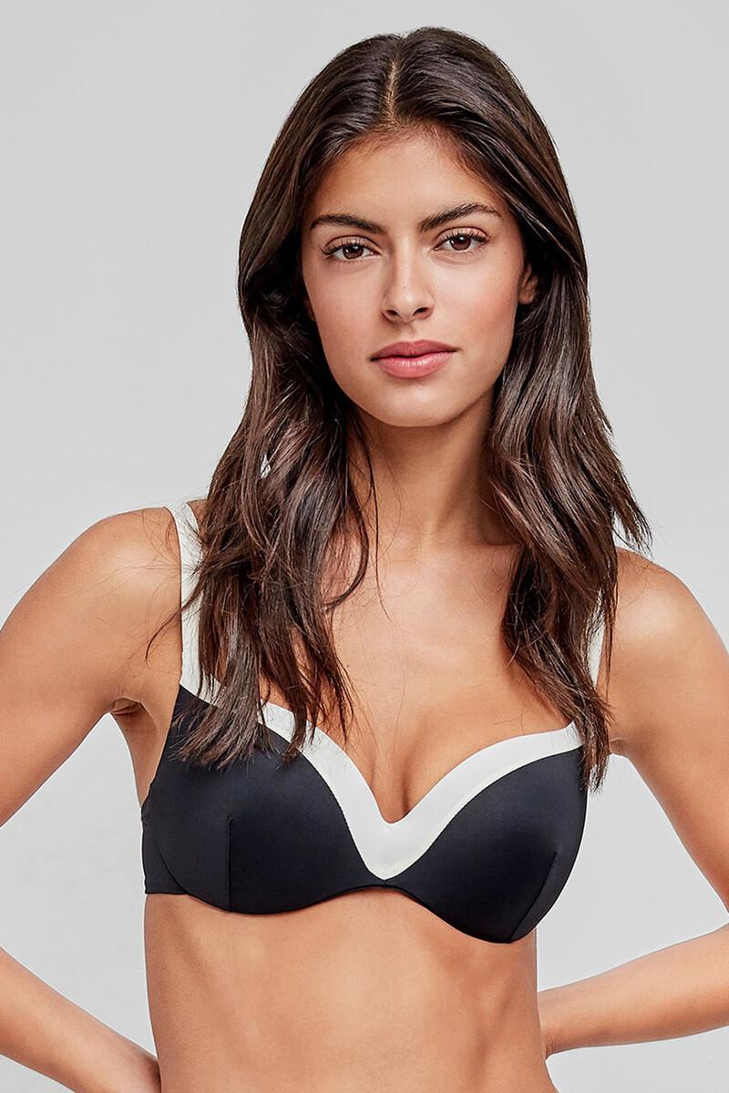 women'secret Top bikini bicolor bordes contraste negro