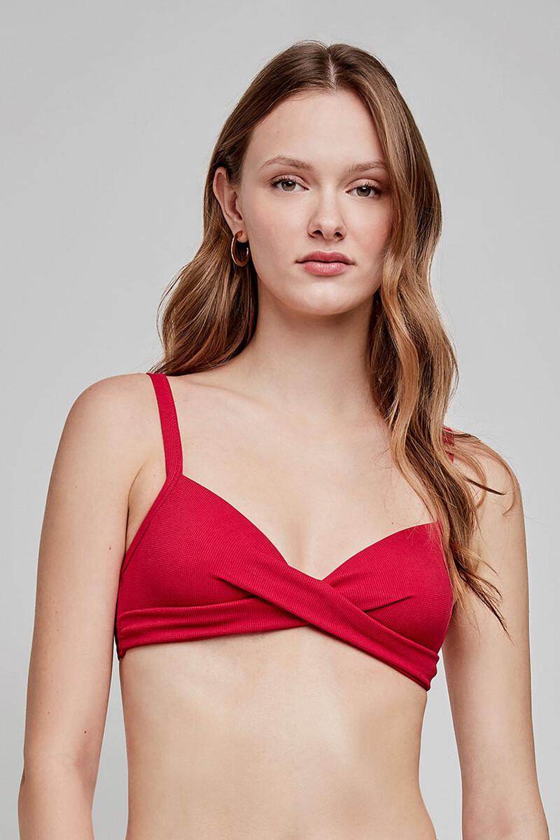 women'secret Top bikini capacidad tejido de estructura granate