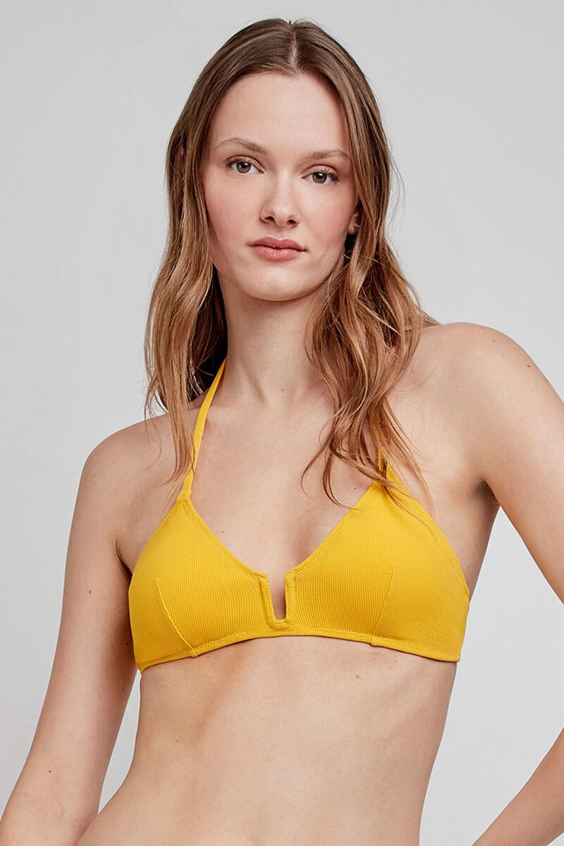 women'secret Top bikini sin aro y relleno extraíble amarillo