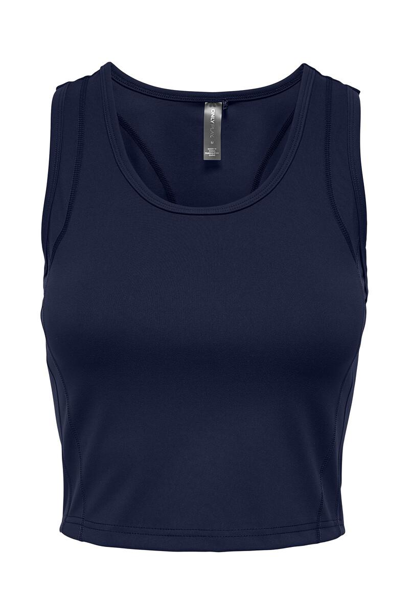 women'secret Top corto sin mangas color azul marino