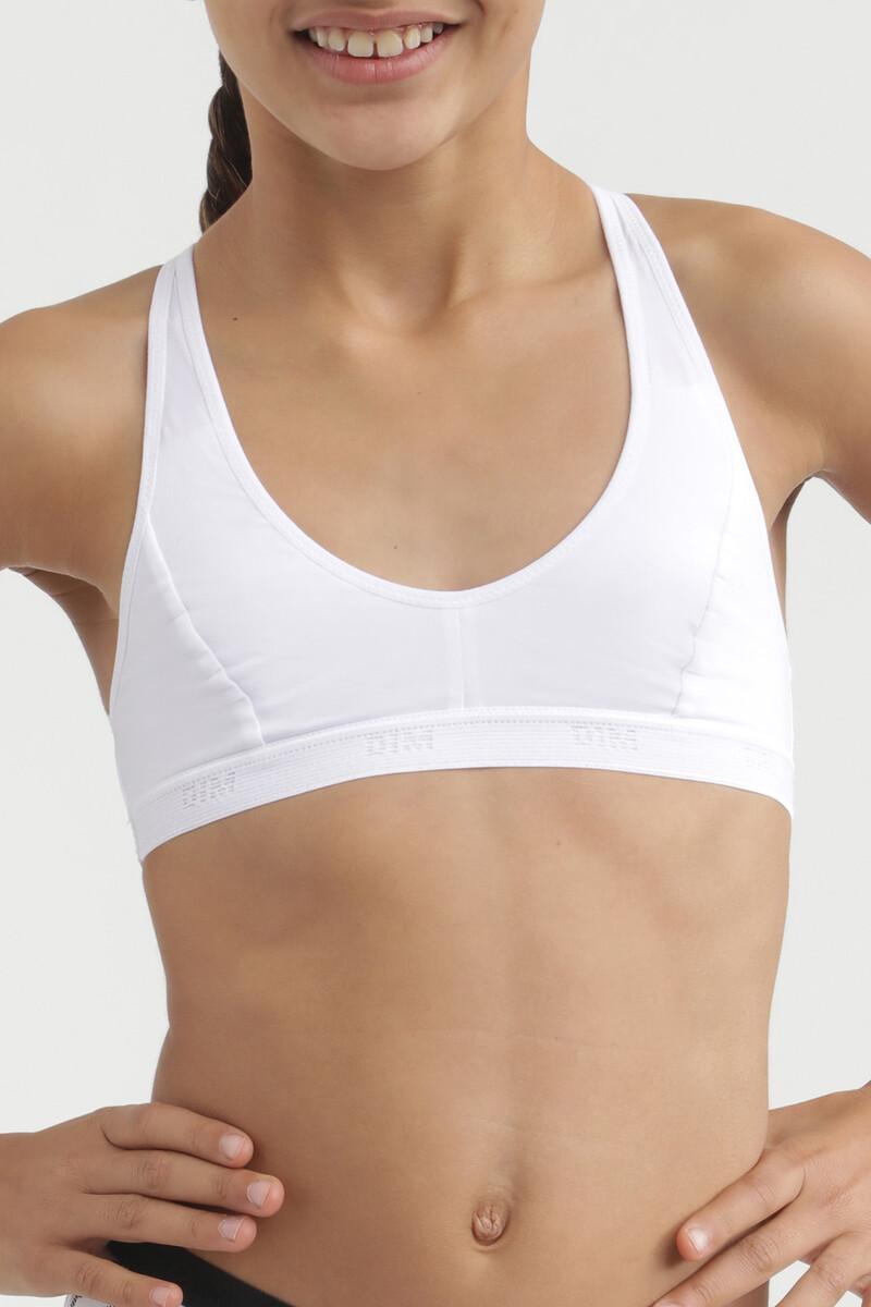women'secret Top de niña estilo deportivo en color blanco