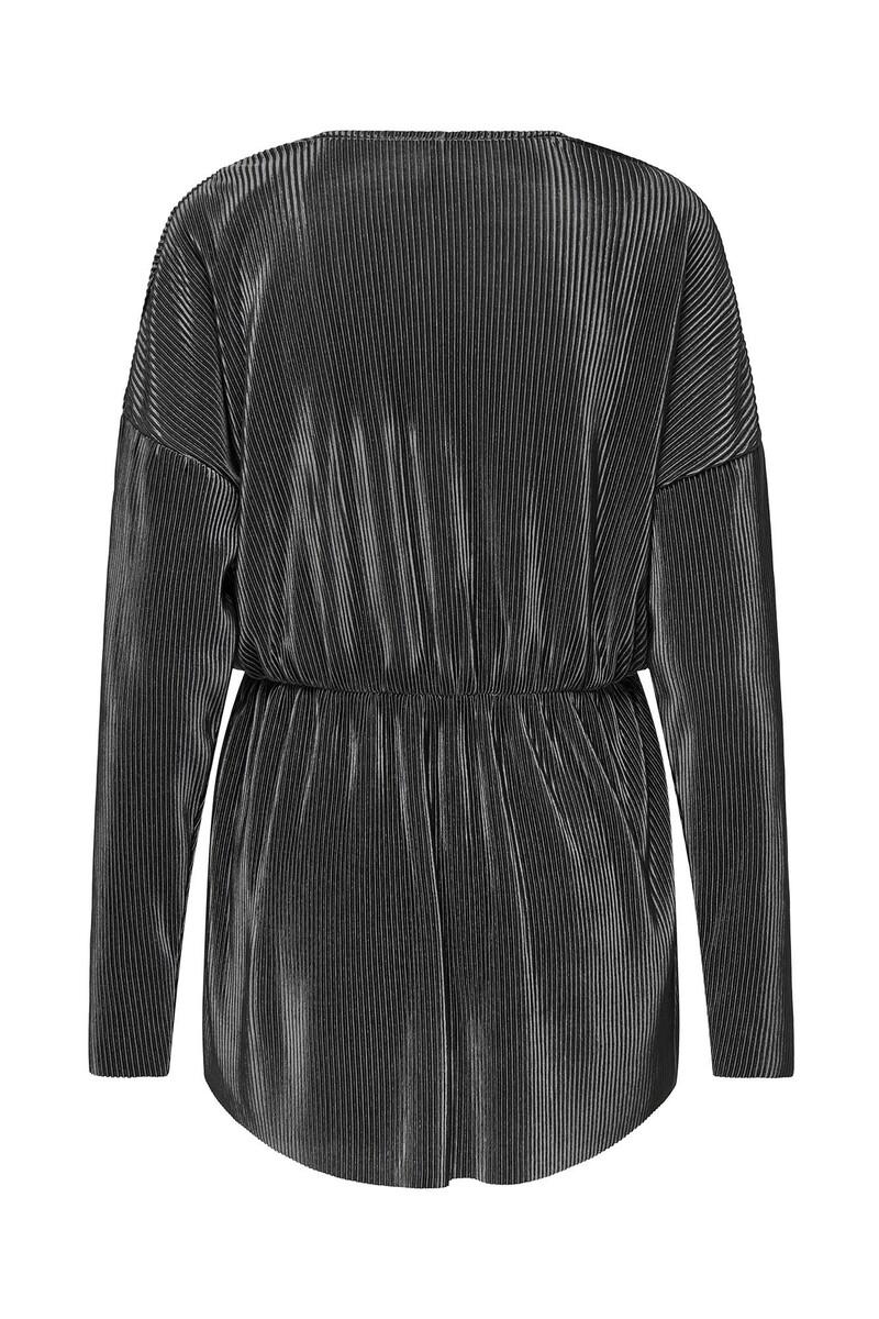 Women'secret Top Plisado De Manga Larga Y Cuello De Pico Color Negro