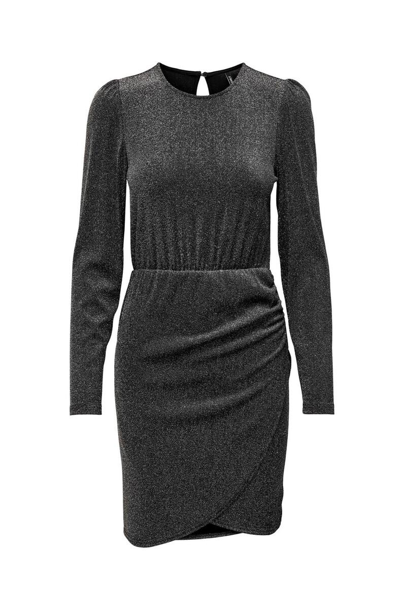 women'secret Vestido cocktail premamá negro en tejido con detalle de purpurina