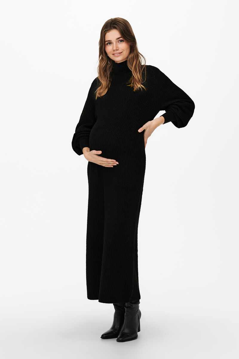 women'secret Vestido de punto premamá con mangas abullonadas largo