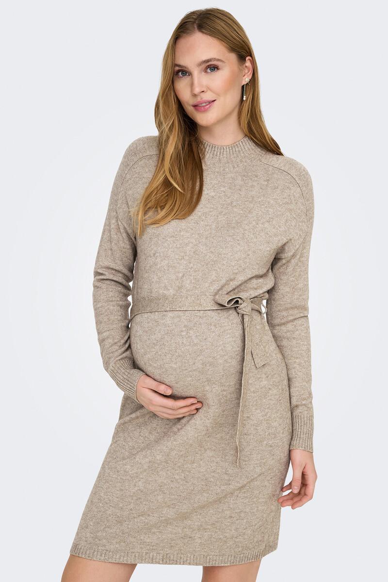 Women'secret Vestido De Punto Premamá De Cuello Alto Y Cinturón
