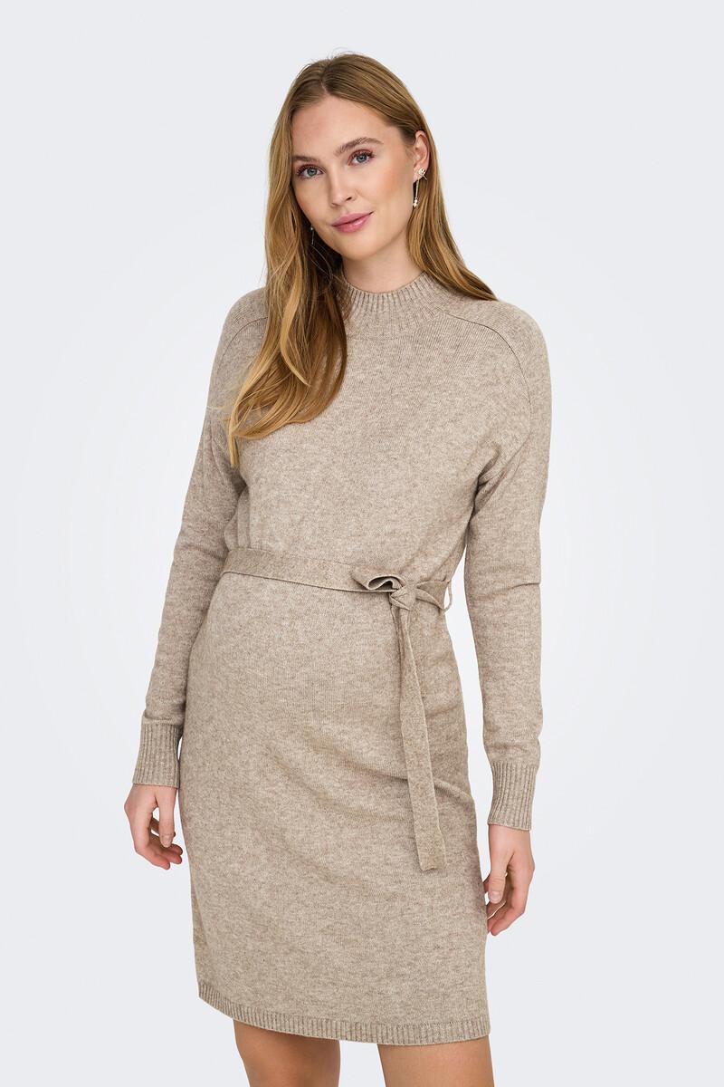Women'secret Vestido De Punto Premamá De Cuello Alto Y Cinturón