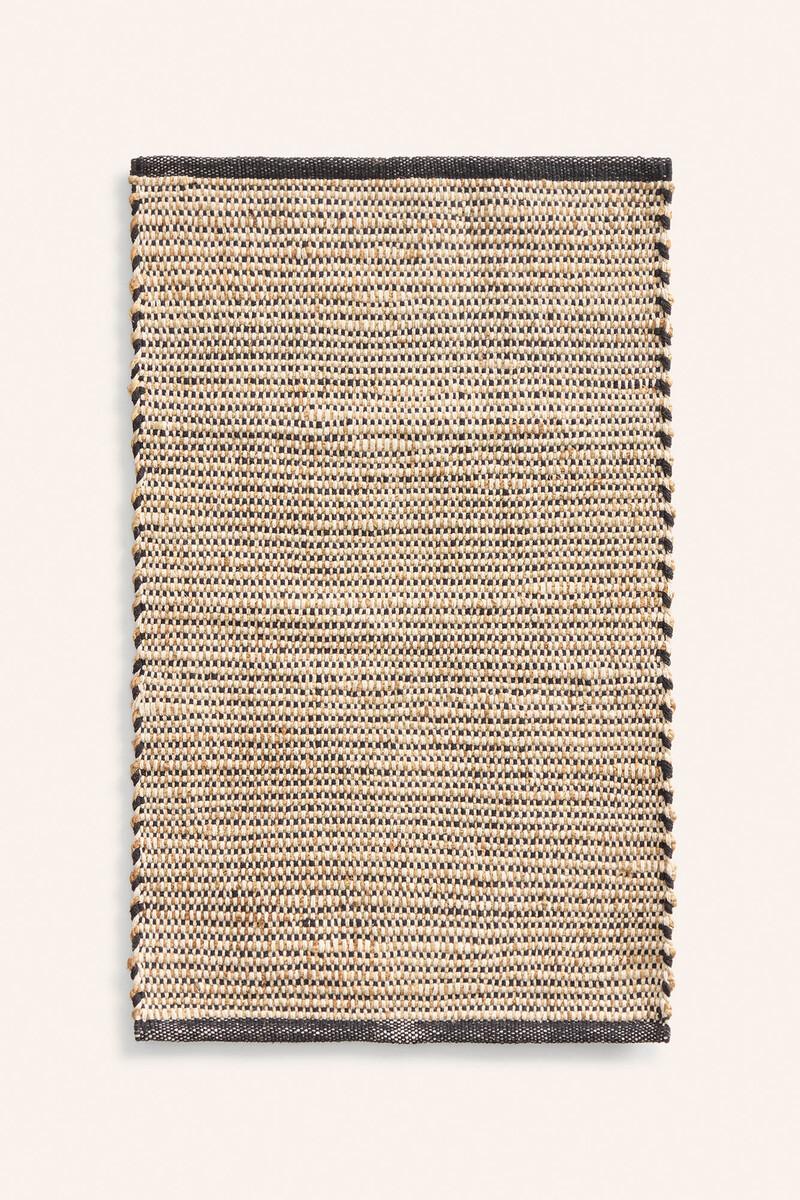 women'secret Alfombra de algodón negro y yute West