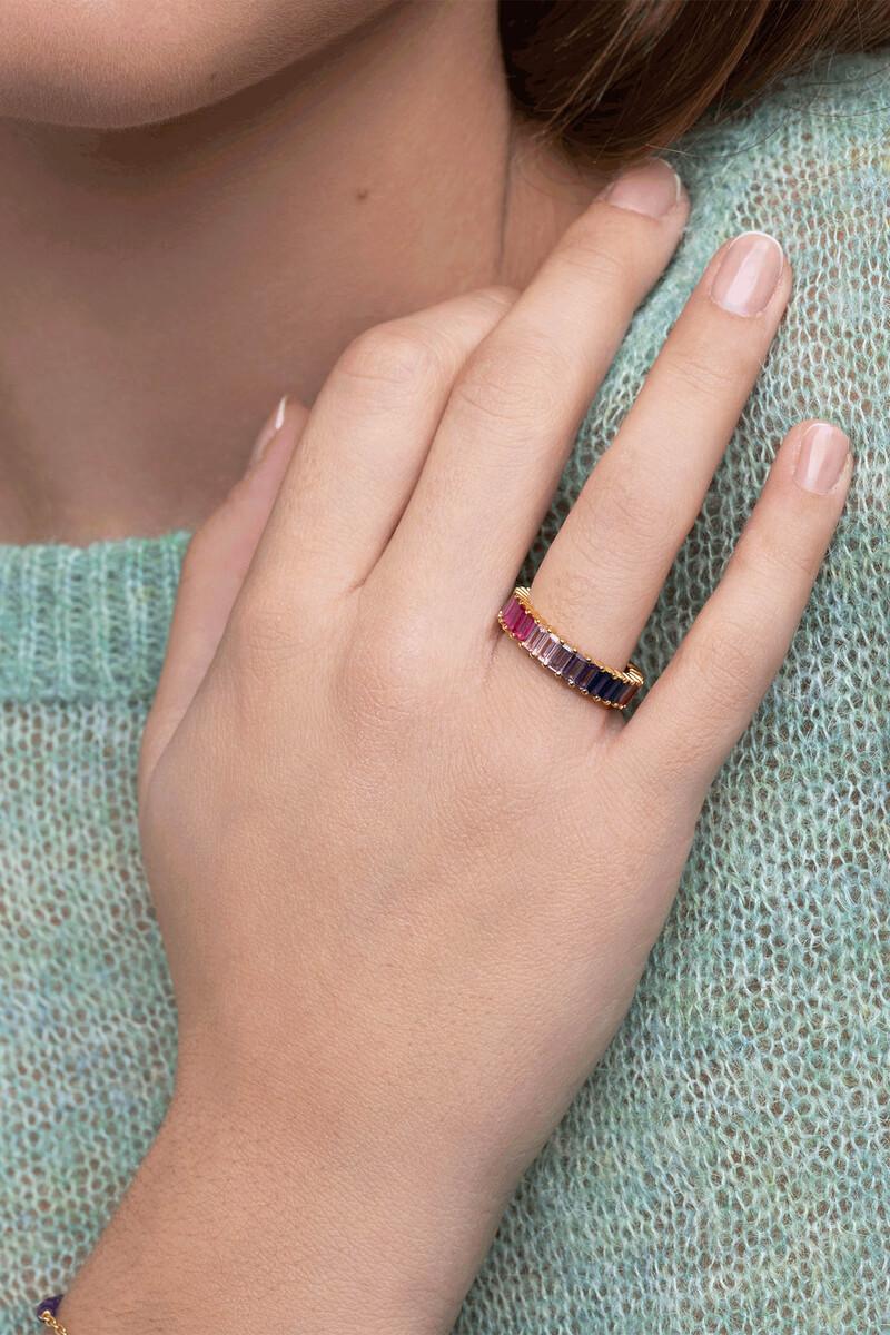 Women'secret Anillo Sia Berries Plata Baño Oro