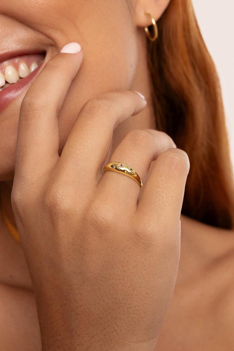 women'secret Anillo Spark Color Baño Oro 16