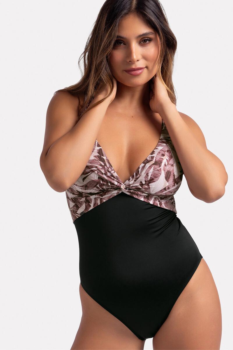 Women'secret Bañador Estampado Negro