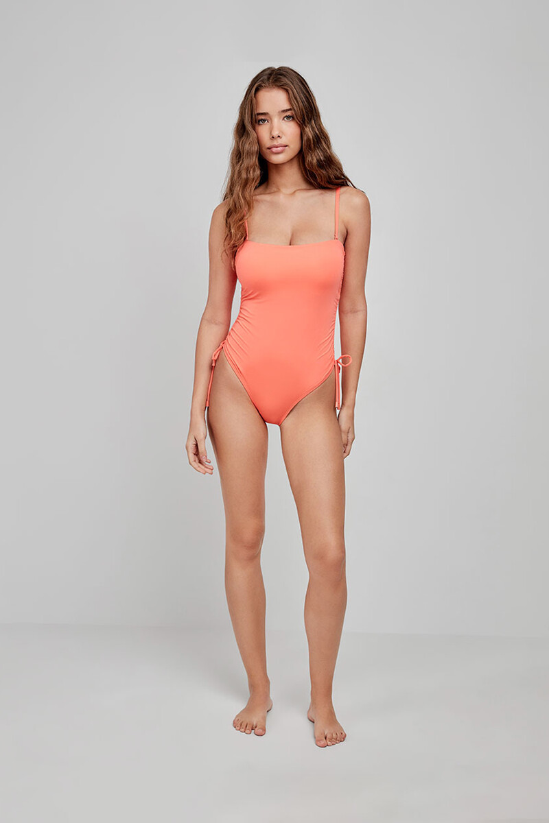 Women'secret Bañador Sin Aro Color Coral Flúor