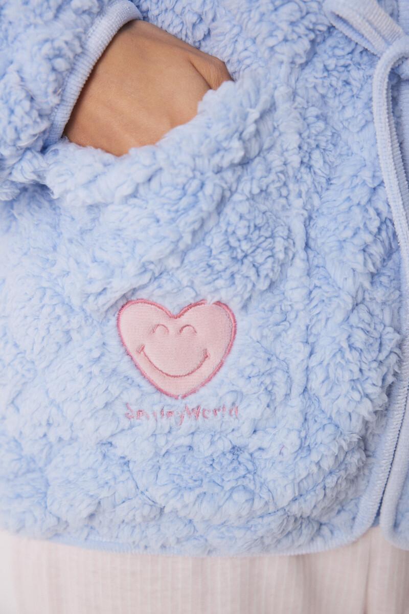 Women'secret Bata Corta Borreguito Azul Lazos