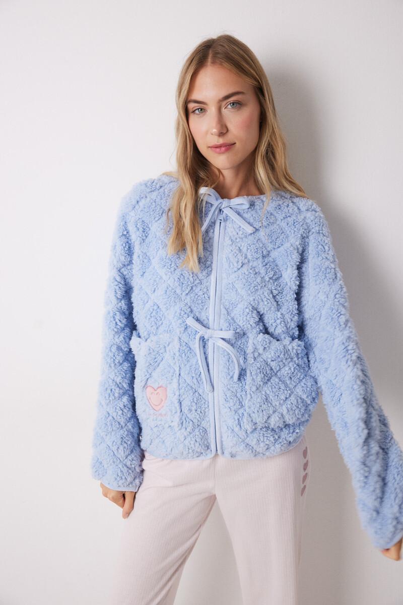 women'secret Bata corta borreguito azul lazos