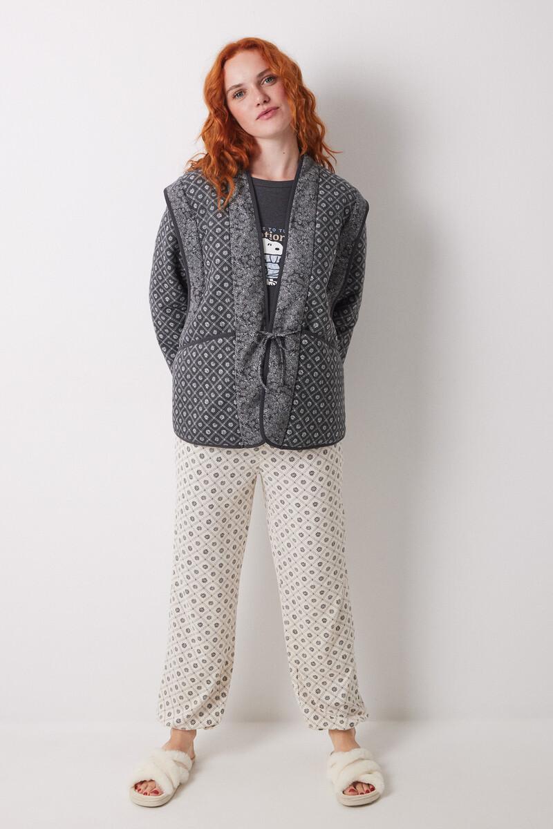 Women'secret Bata Corta Doble Cara Estampado Sello