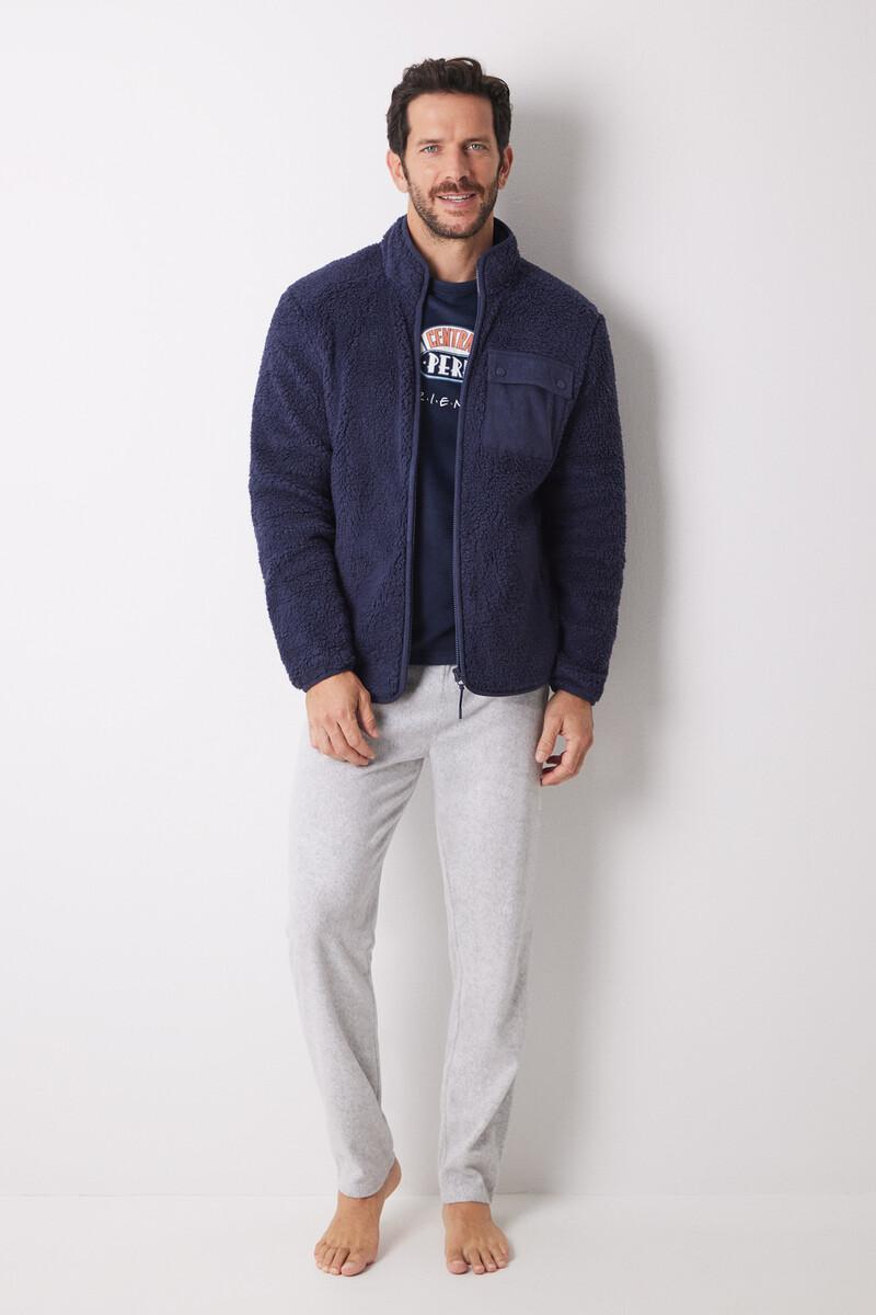 Women'secret Bata Corta Hombre Borreguito Azul