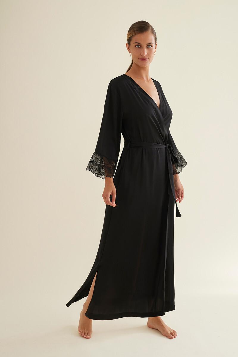 women'secret Bata lencera kimono larga satén