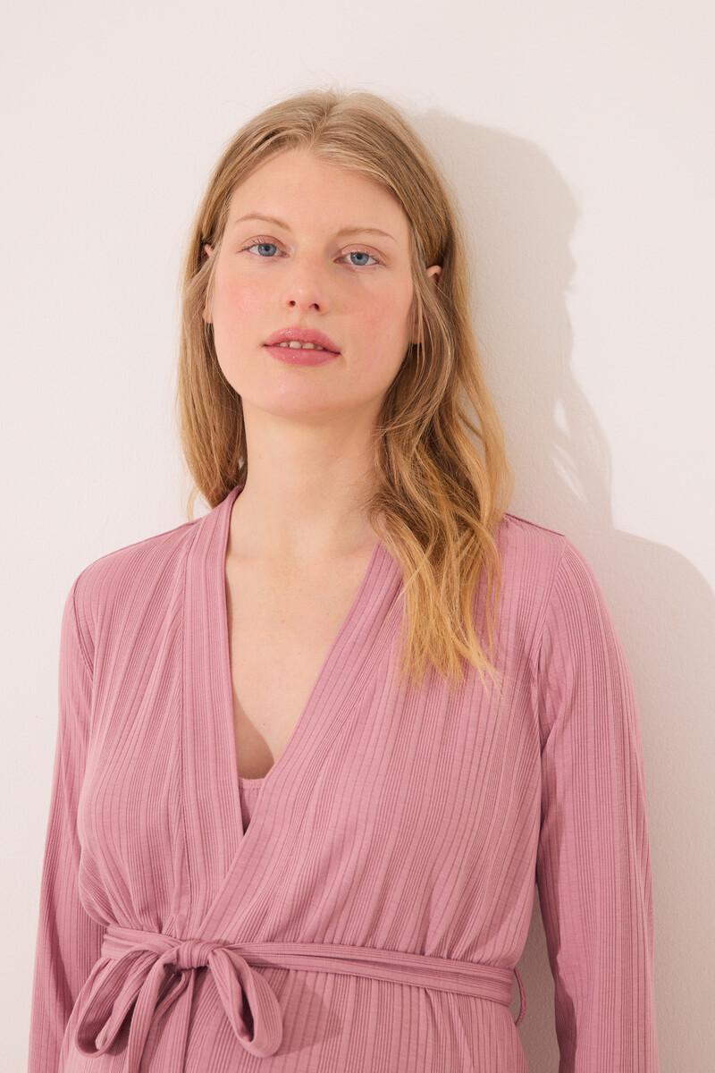 Women'secret Bata Midi "maternity" Pointelle Rosa