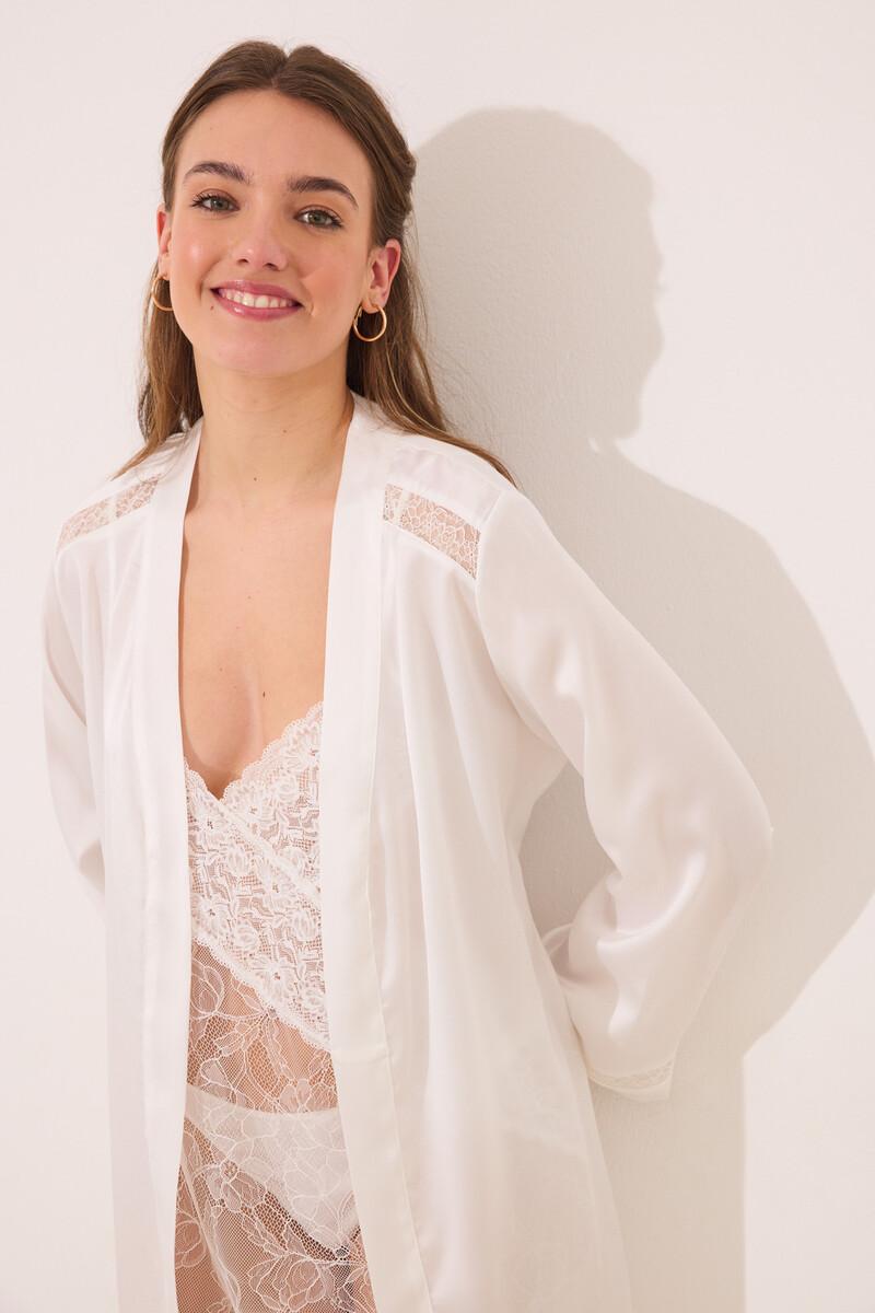 Women'secret Bata Midi Satén Blanca