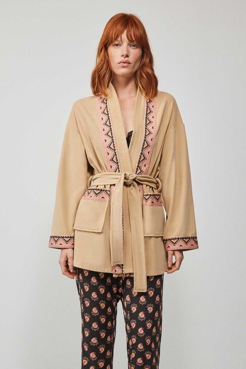 women'secret Bata polar detalle étnico