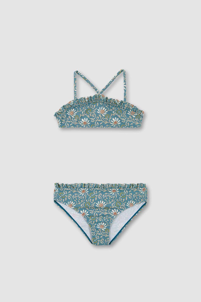 Women'secret Bikini Estampado Flores Azul Claro