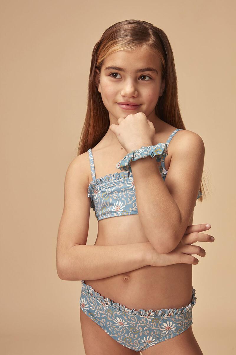 Women'secret Bikini Estampado Flores Azul Claro
