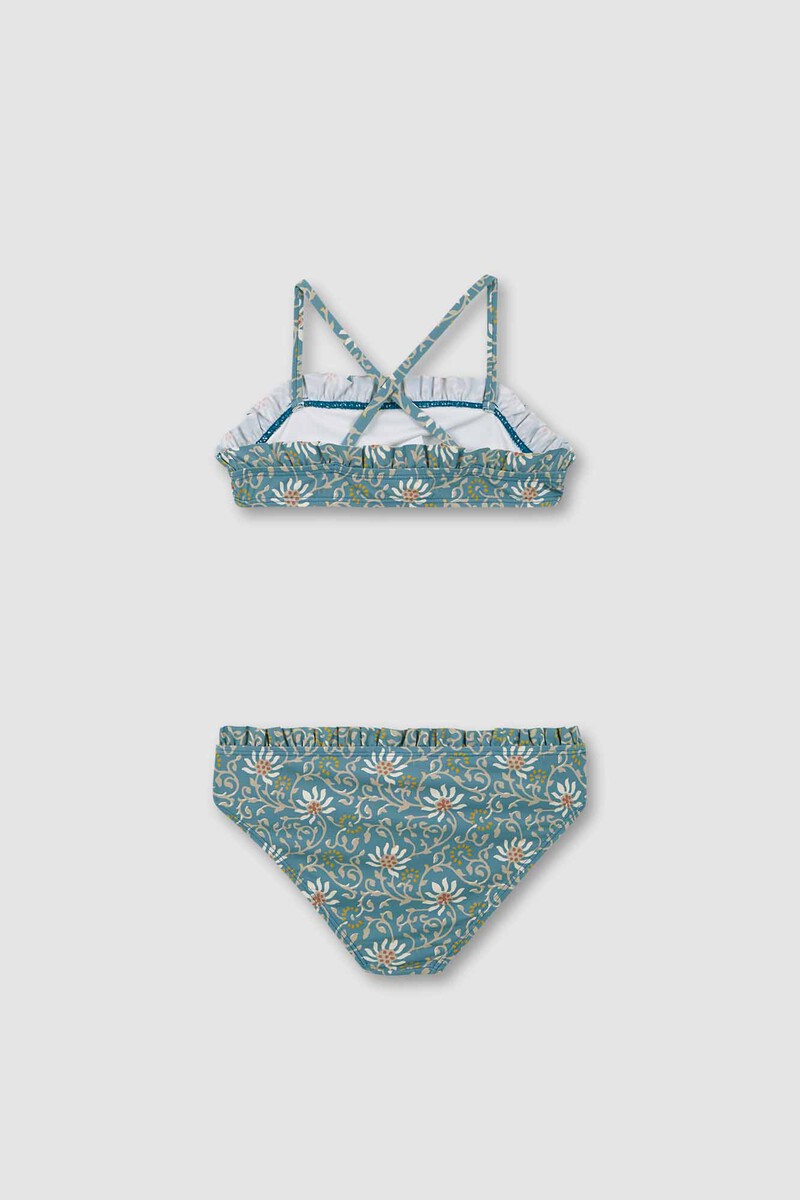 Women'secret Bikini Estampado Flores Azul Claro