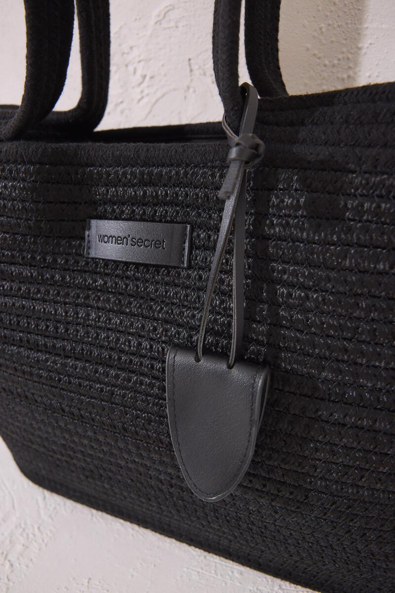 Women'secret Bolso Capazo Negro Rafia
