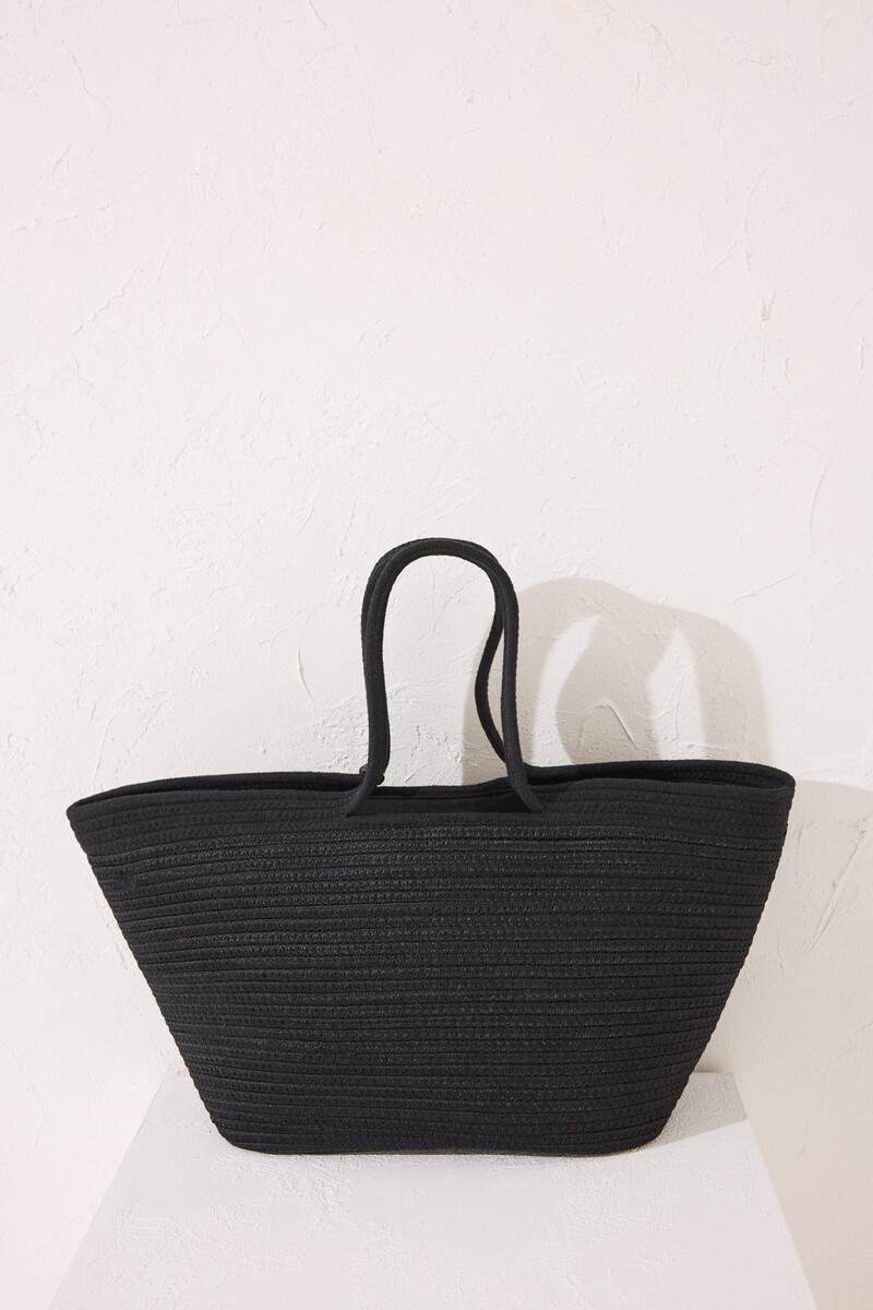 Women'secret Bolso Capazo Negro Rafia