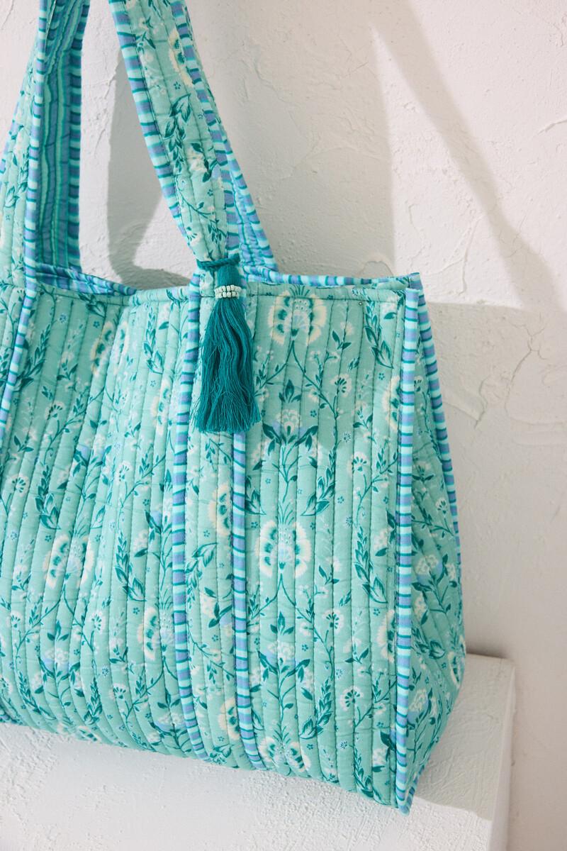 Women'secret Bolso Guateado Print Flores Y Rayas