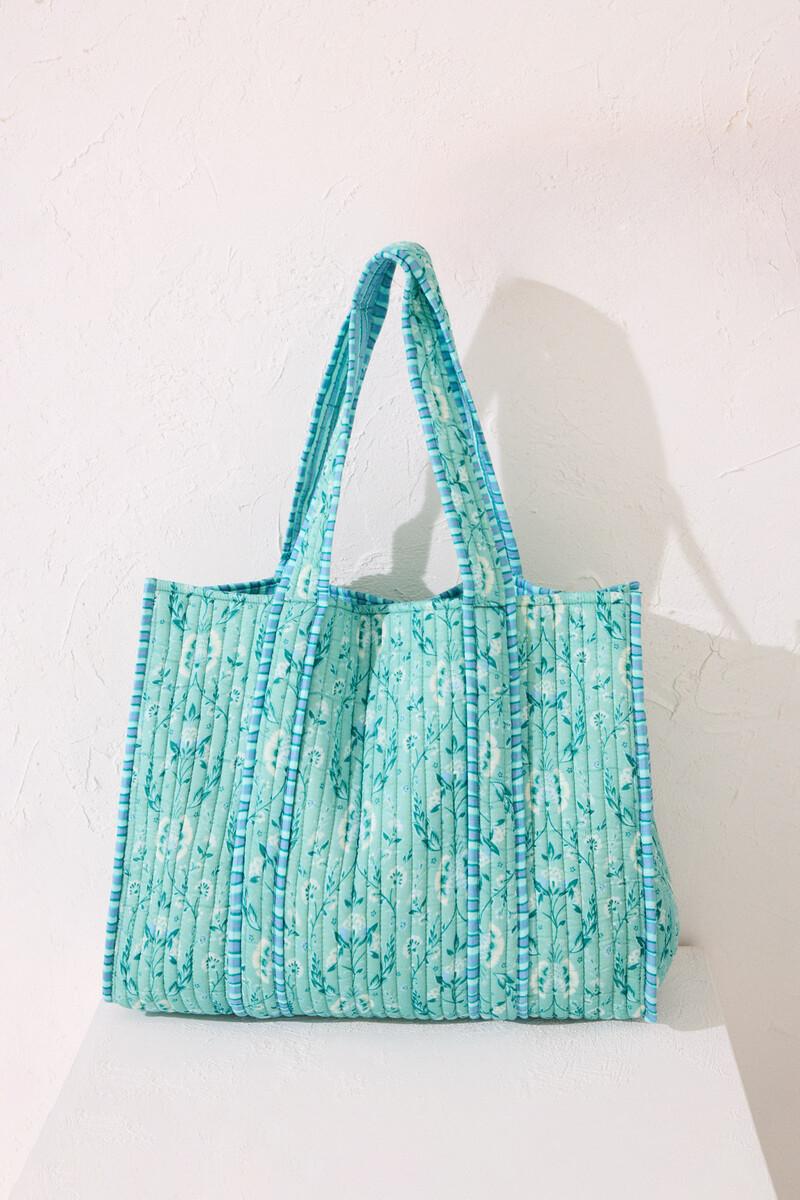 Women'secret Bolso Guateado Print Flores Y Rayas