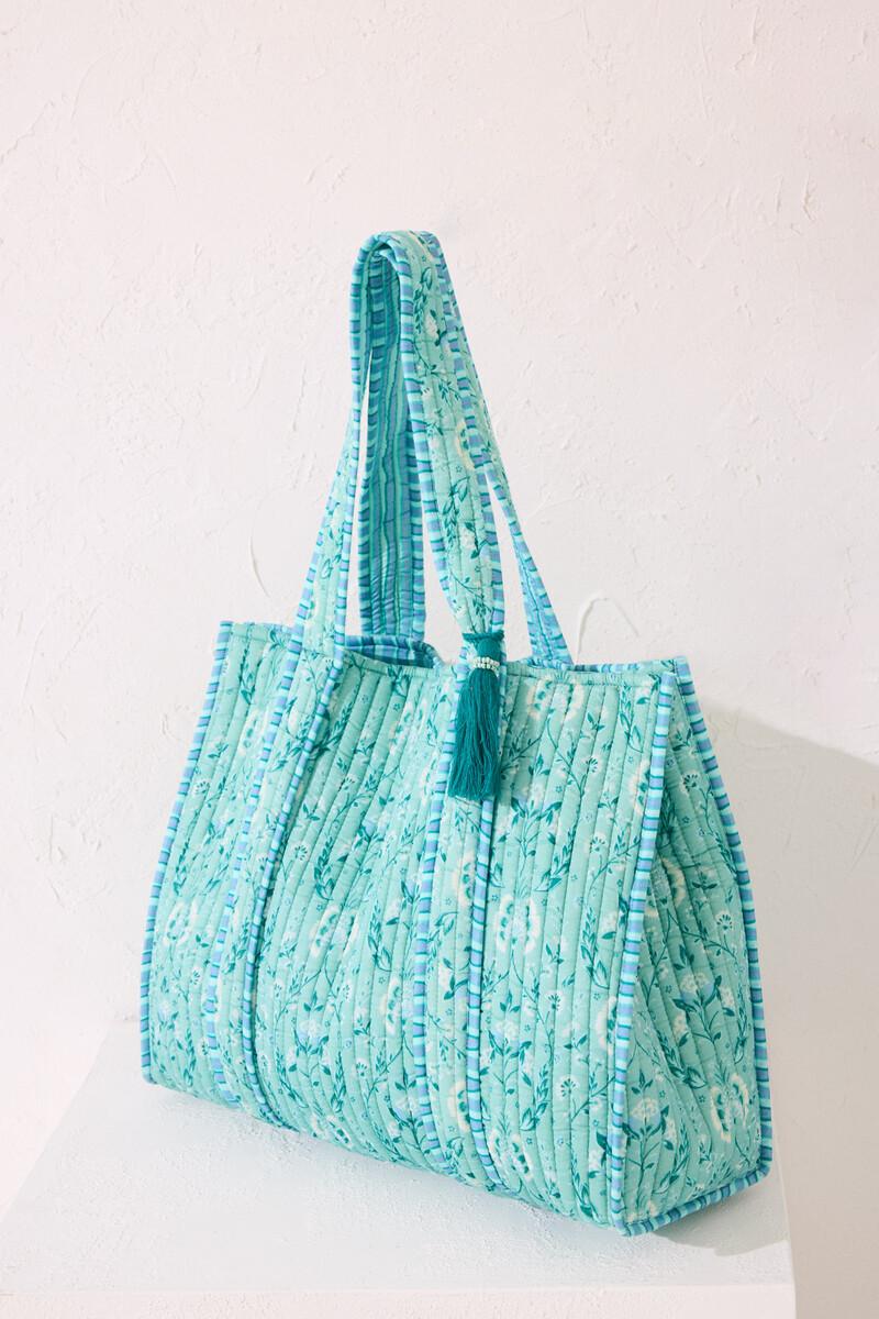 Women'secret Bolso Guateado Print Flores Y Rayas