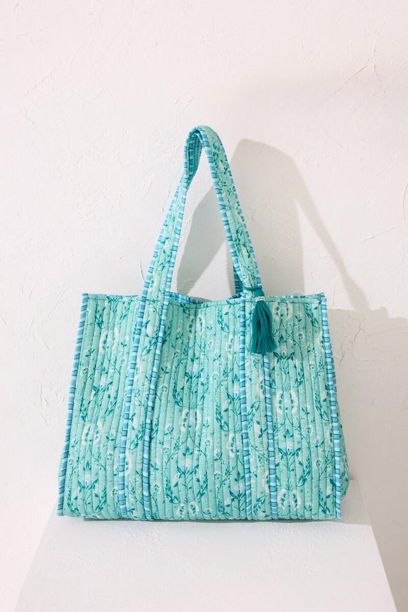 women'secret Bolso guateado print flores y rayas