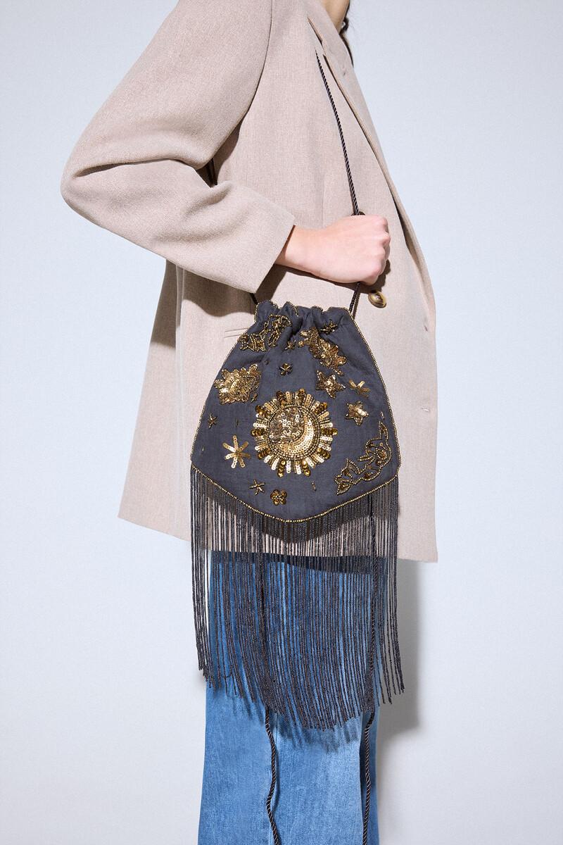 women'secret Bolso saco flecos abalorios