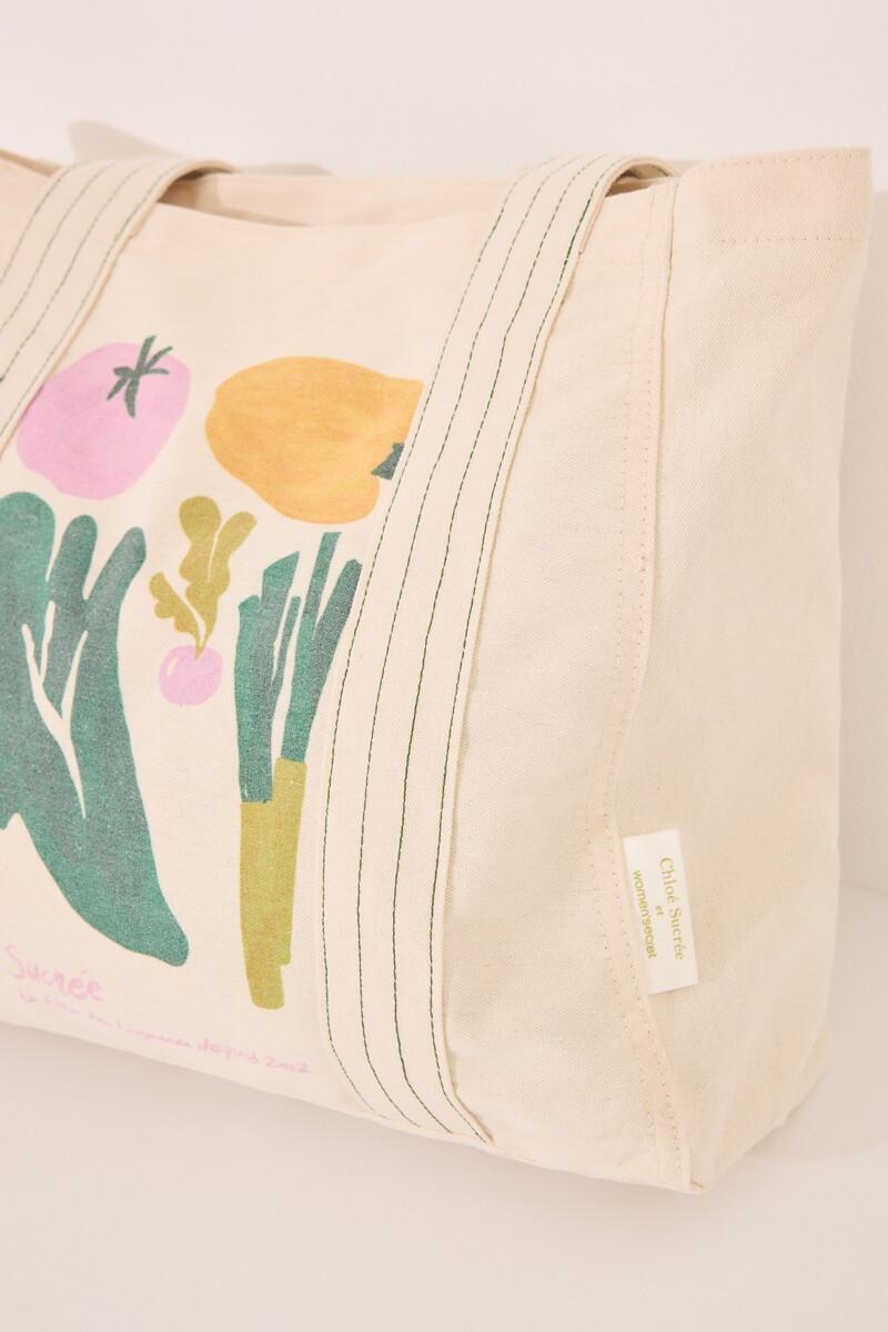 Women'secret Bolso Shoper Algodón Print Vegetales